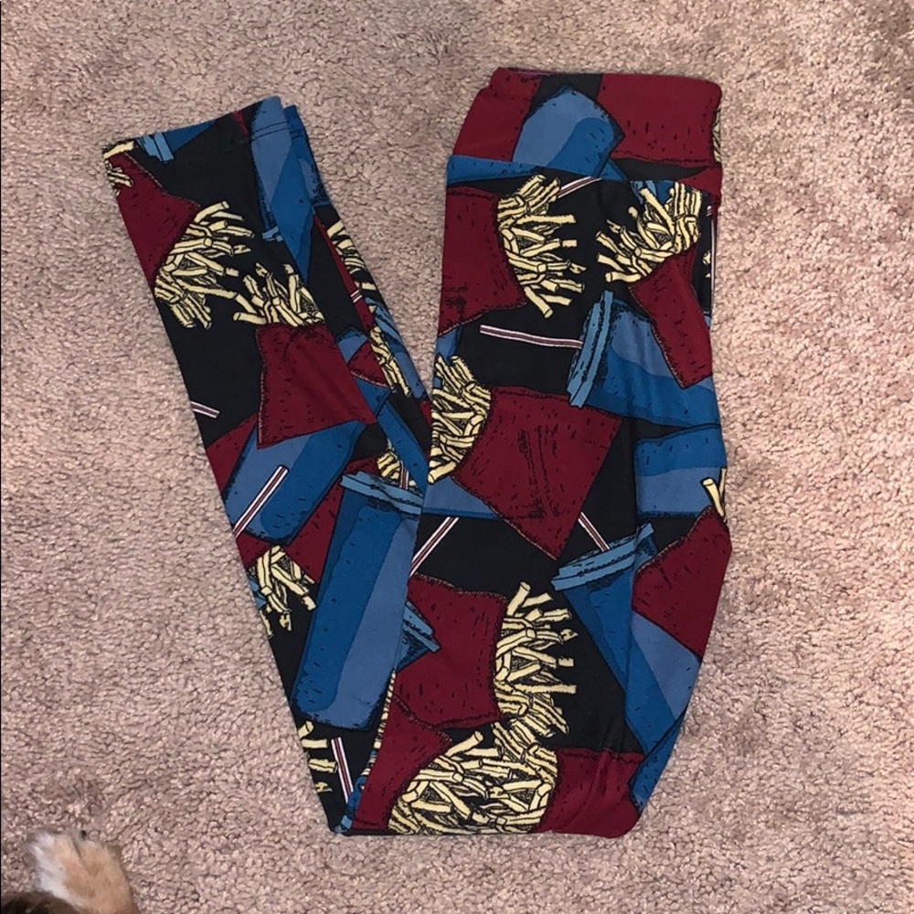 Lula Roe tween leggings French fry and soda print